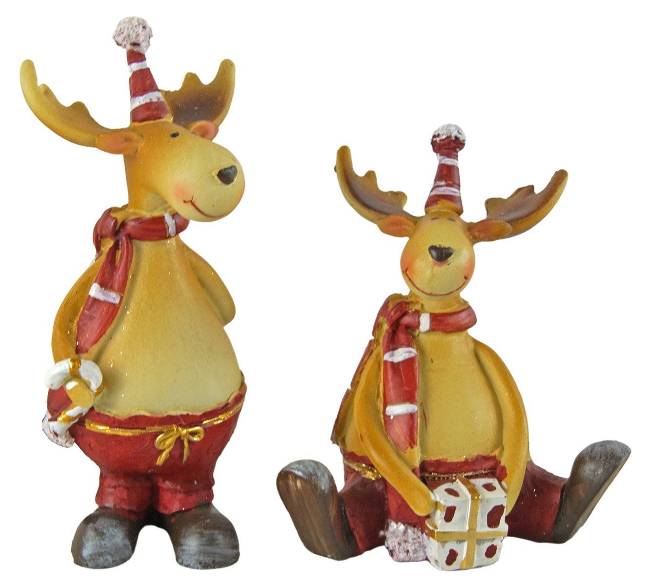 Krippenursel Weihnachtsfigur 2er Set Niedlicher Elch Geschenk (Set),  freundlich fröhliches Design