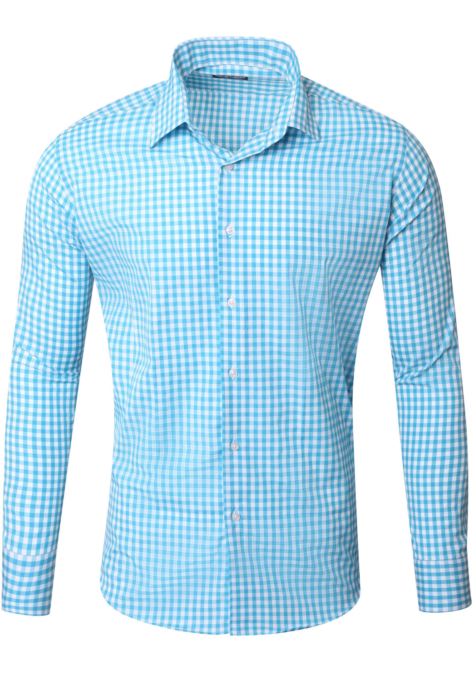 Reslad Businesshemd Reslad Herren Hemd Vichy Karomuster Langarmhemd RS-7007 günstig online kaufen