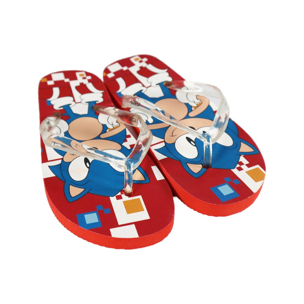 Sonic The Hedgehog Sonic The Hedgehog Kinder Flip Flops Zehentrenner Gr. 25–34 Rot Zehentrenner
