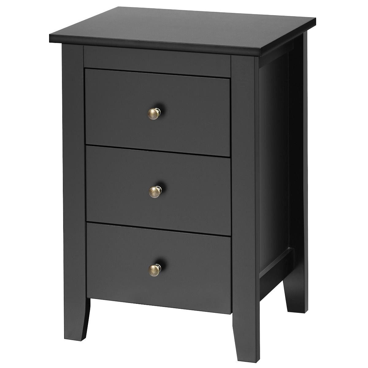 KOMFOTTEU Nachttisch Nachtkommode, mit 3 Schubladen, aus Holz günstig online kaufen