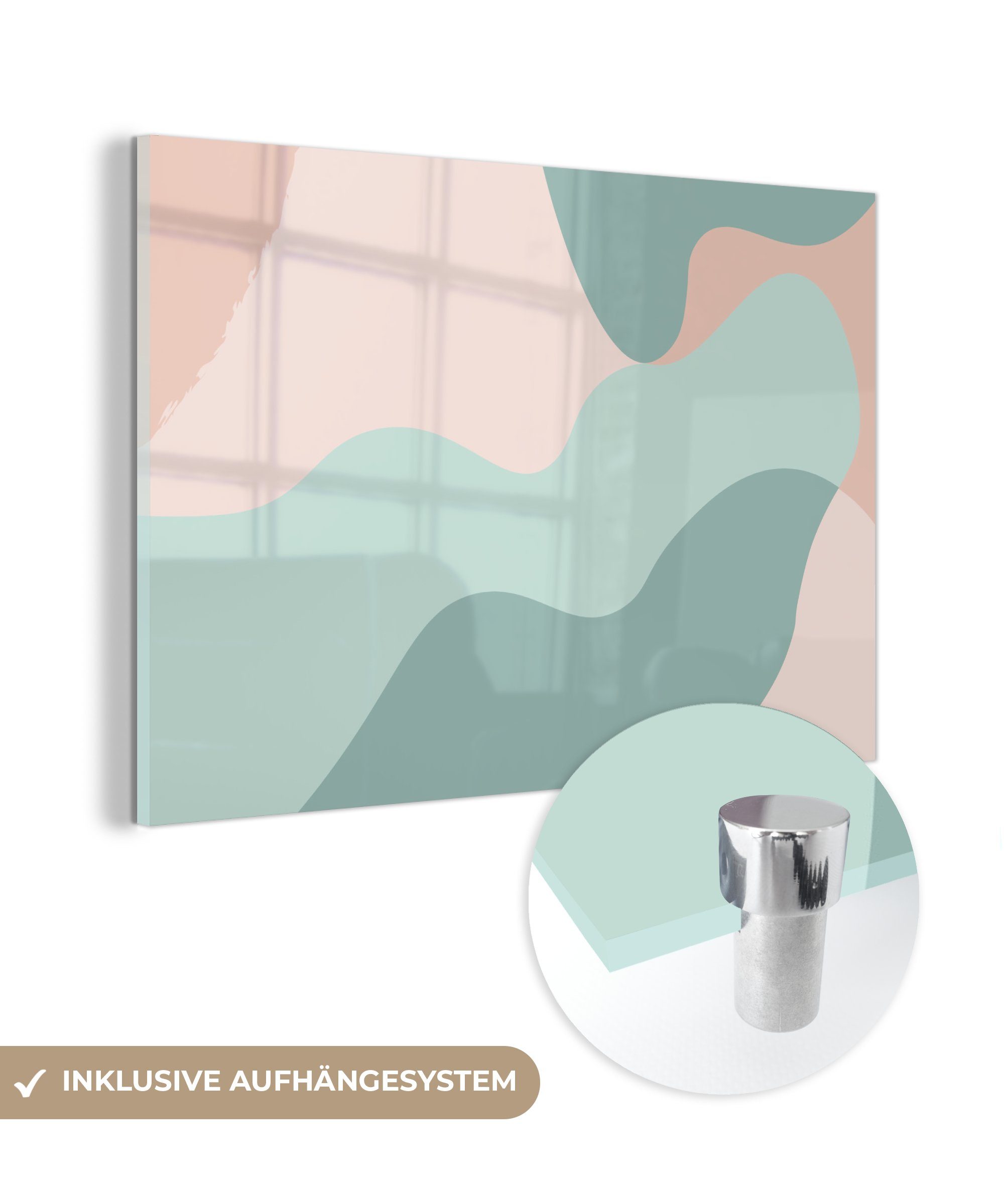 MuchoWow Acrylglasbild Sommer - Formen - Abstrakt, (1 St), Acrylglasbilder Wohnzimmer & Schlafzimmer