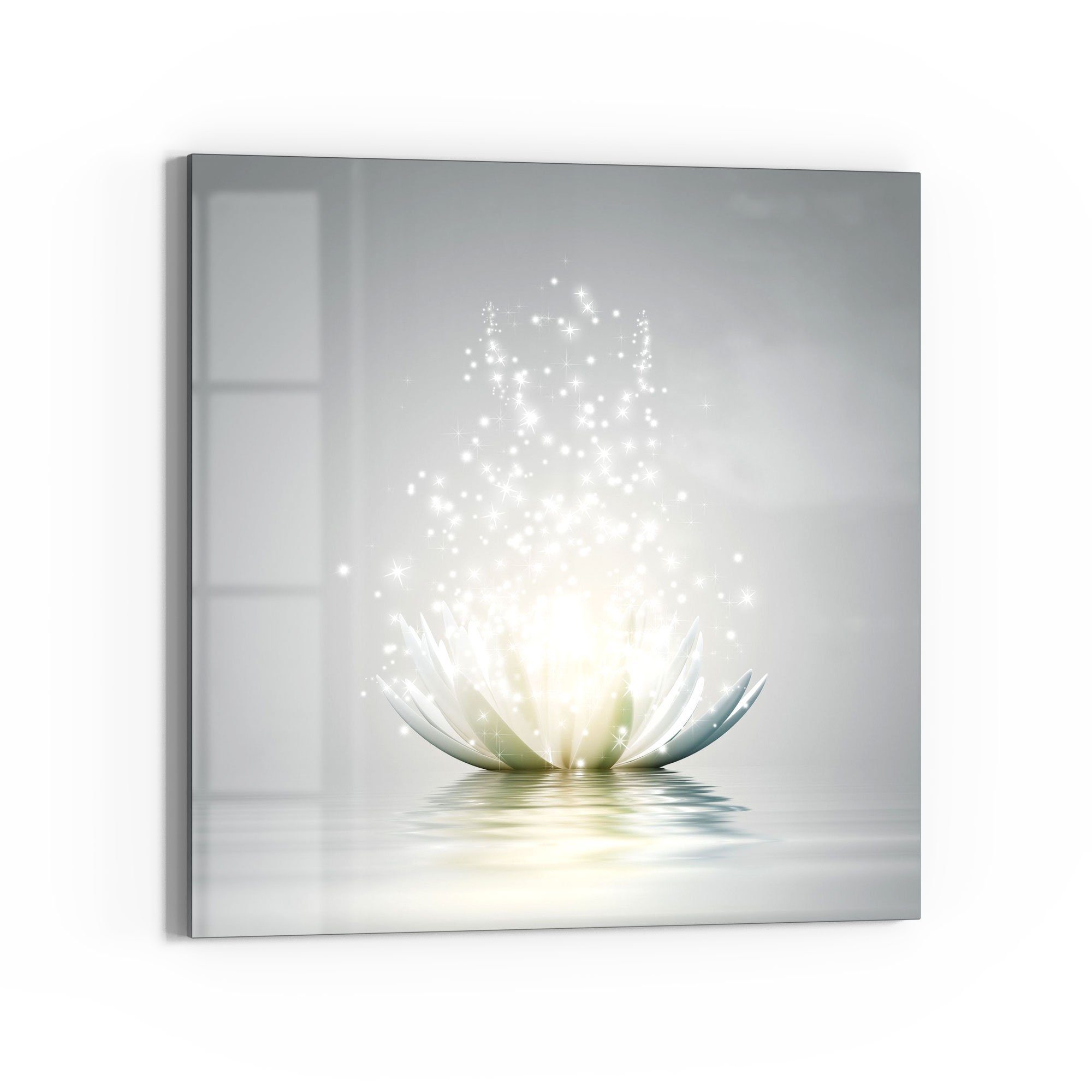 DEQORI Glasbild 'Funkelnde Lotusblüte', 'Funkelnde Lotusblüte', günstig online kaufen