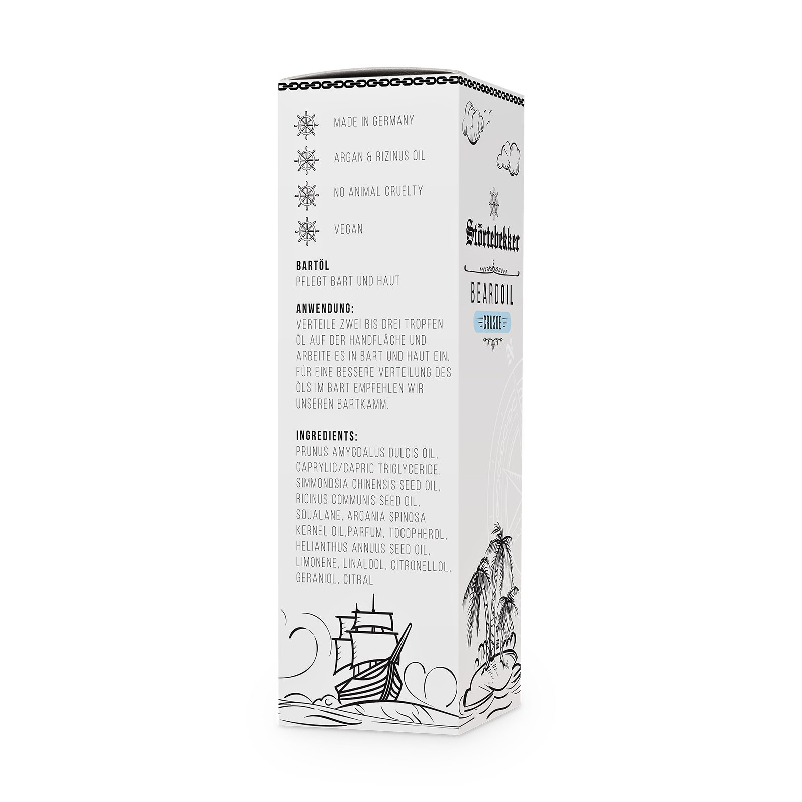 Störtebekker Bartöl für die tägliche Bartpflege - Vegan - angenehmer Duft (50 ml), gepflegter Bart ohne Juckreiz