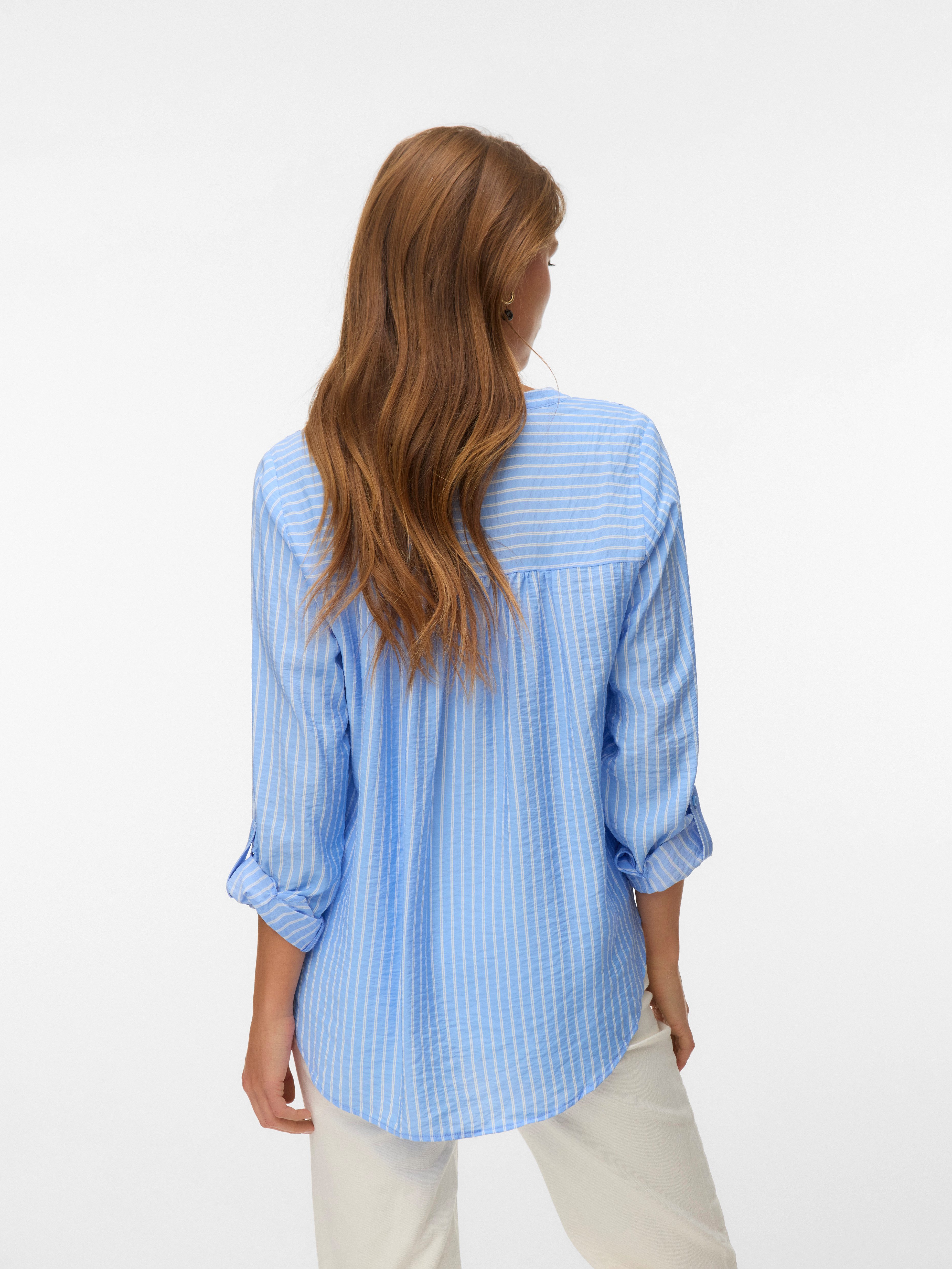 Vero Moda Blusenshirt VMKAJA LS V-NECK FOLD-UP TOP WVN mit Raglan-Ärmeln günstig online kaufen