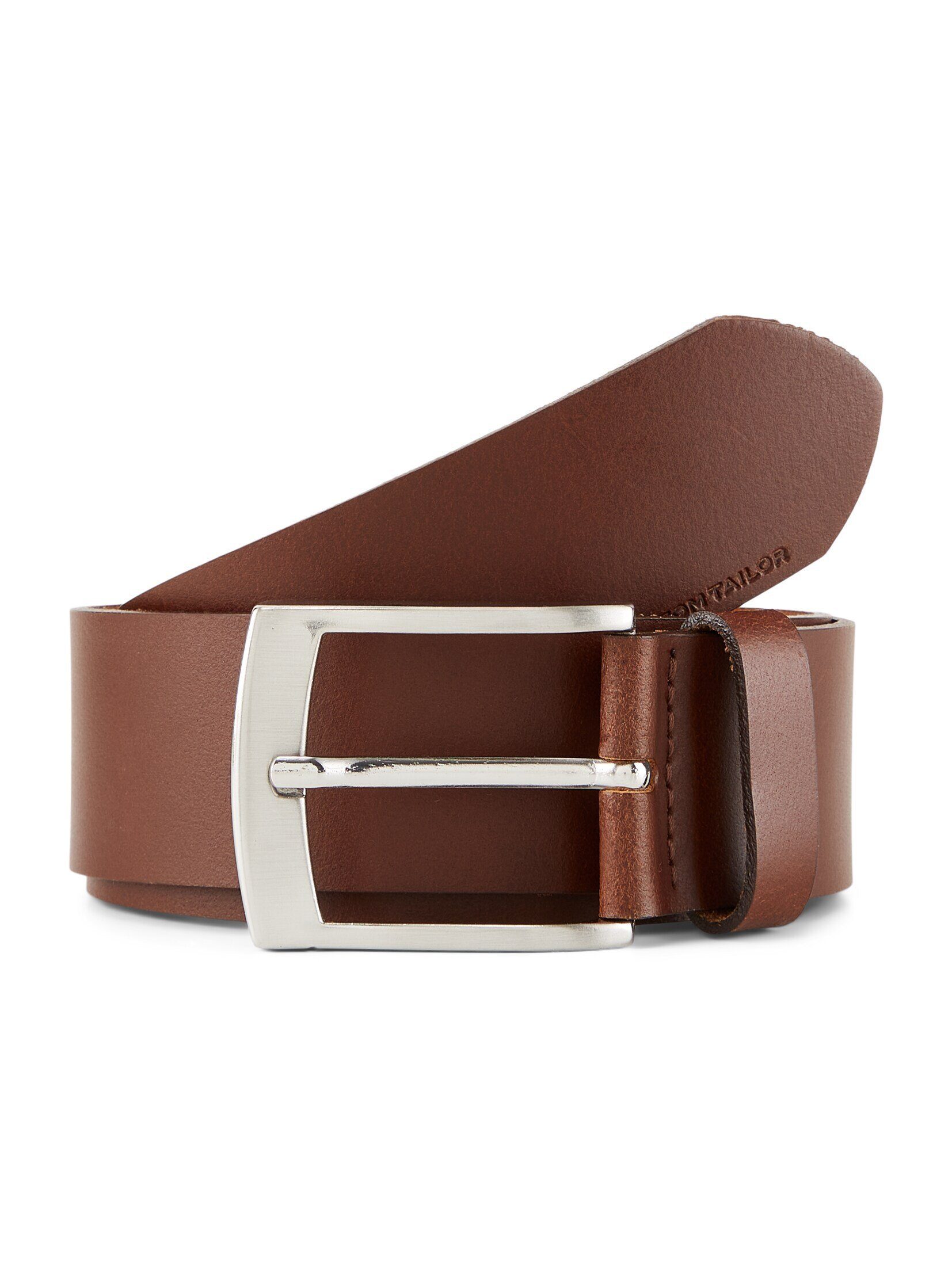 TOM TAILOR Ledergürtel Belts TTANDREW Ledergürtel mit eckiger Dornschließe günstig online kaufen