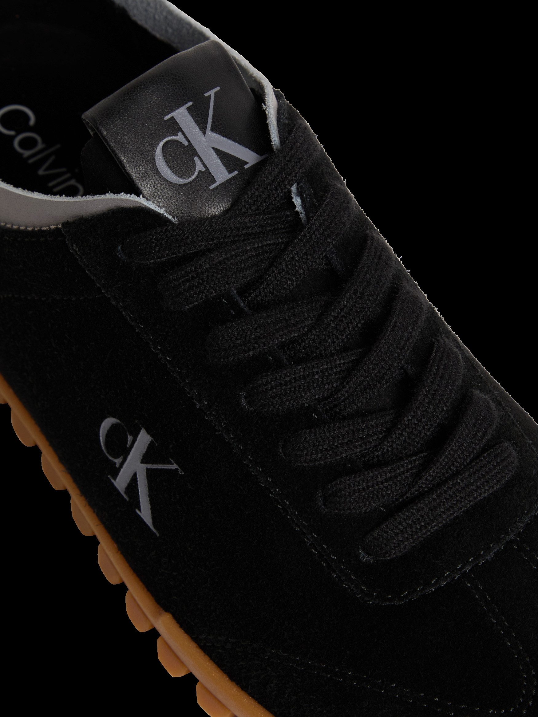 Calvin Klein LOW PROFILE RUN MG SUE DB LACES Sneaker Freizeitsneaker, Halbschuh, Schnürschuh mit Profilsohle
