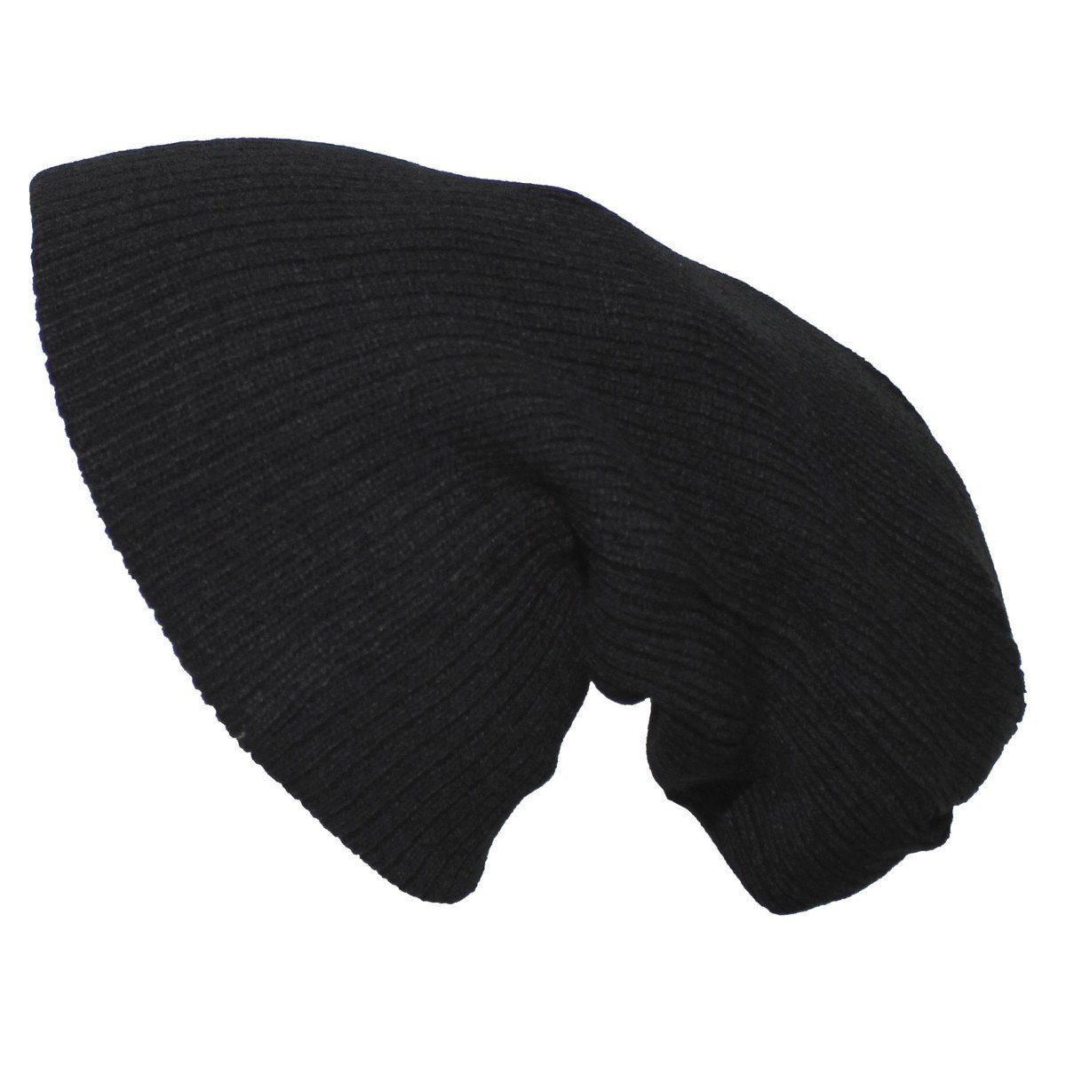 FoxOutdoor Beanie Strickmütze, "Beanie", Rip, schwarz, extra lang