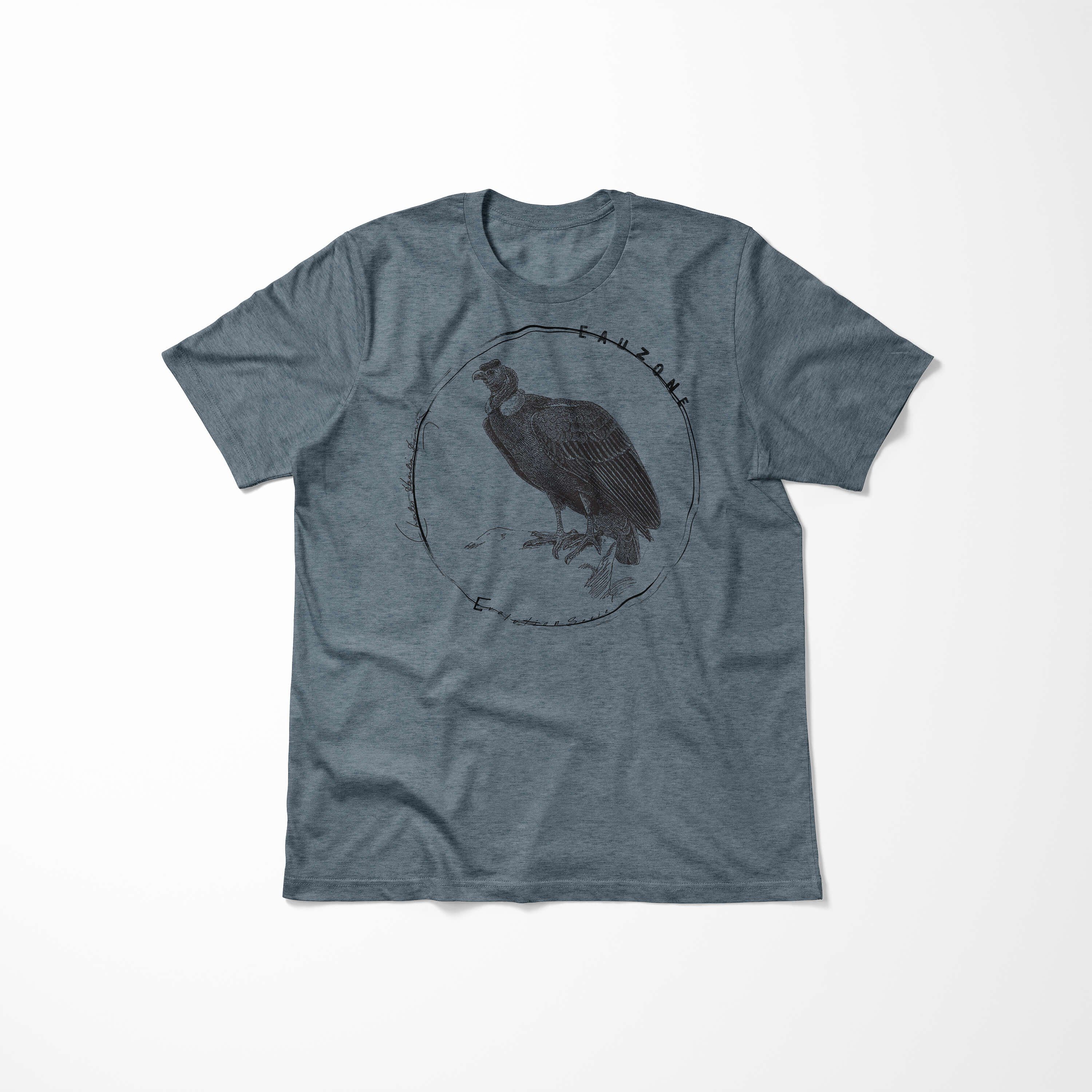 Herren Indigo Condor Art T-Shirt Evolution Sinus T-Shirt