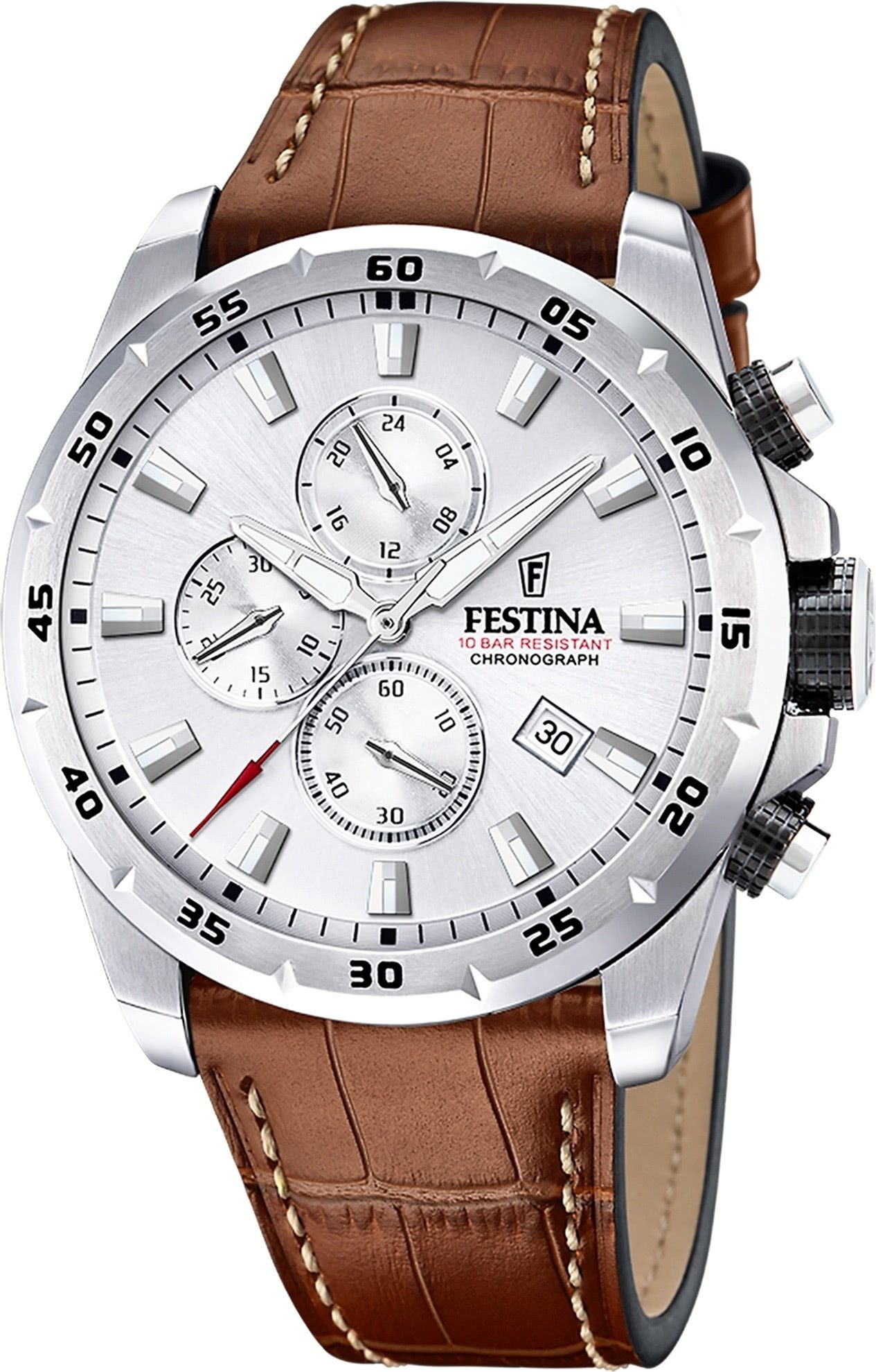 Chronograph Festina Herrenuhr Leder braun Festina