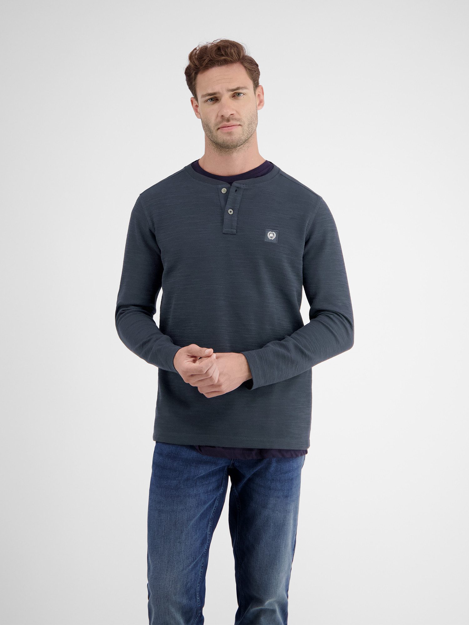 LERROS Henleyshirt LERROS Serafinoshirt für Herren