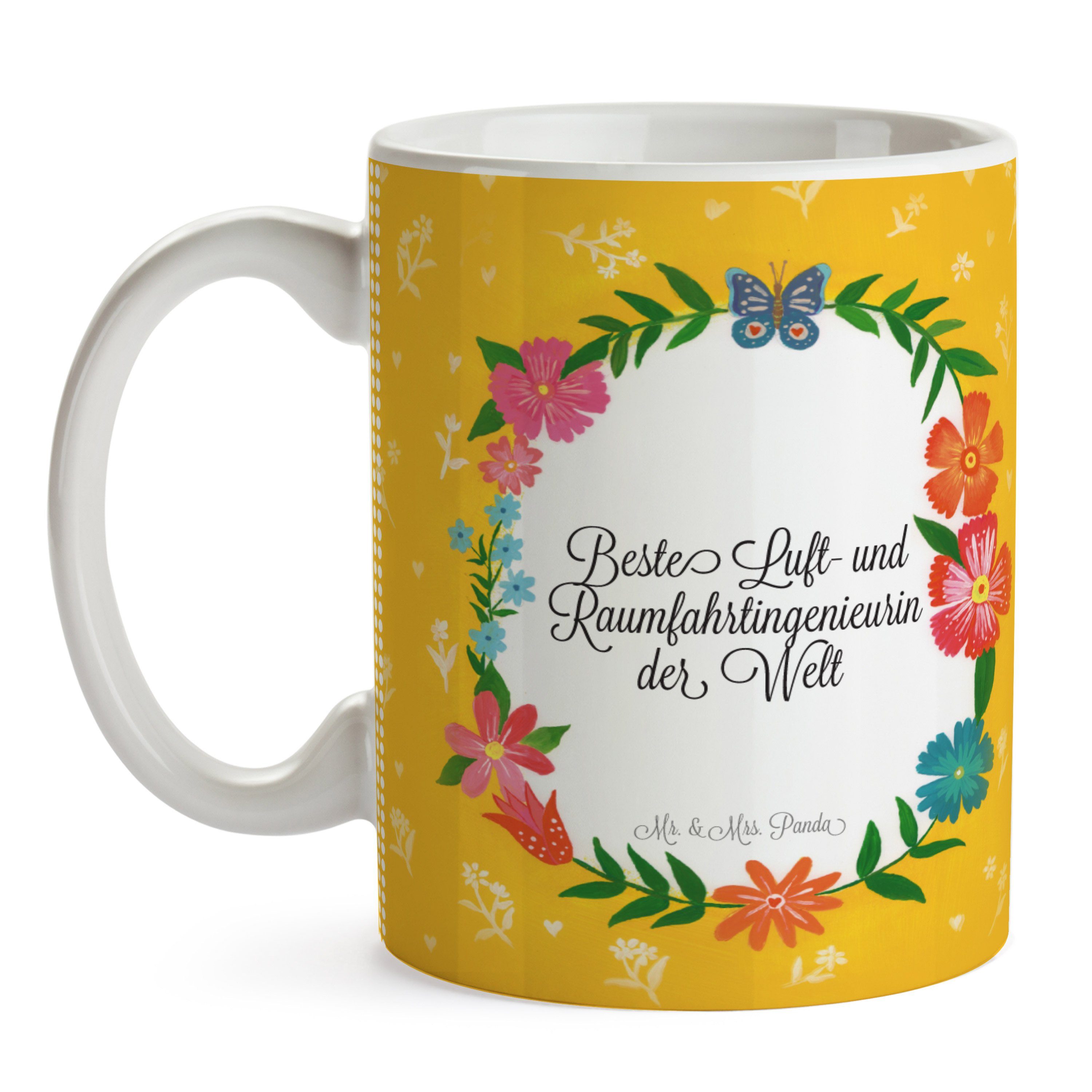 Büro Tasse Gesch, Tasse, und Raumfahrtingenieurin Studium, - Geschenk, Mrs. Luft- Panda & Keramik Mr.