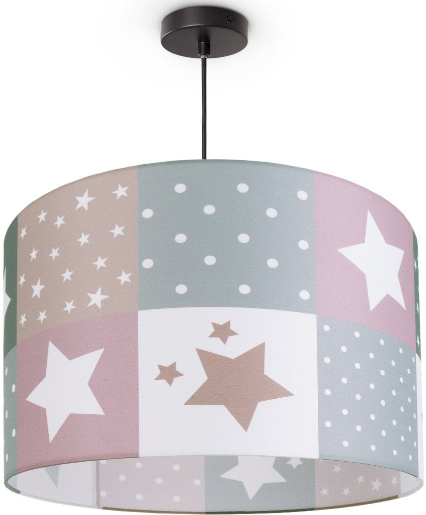 345, Pendelleuchte ohne Cosmo Motiv E27 Paco Sternen Leuchtmittel, Kinderzimmer LED Kinderlampe Deckenlampe Home Lampe