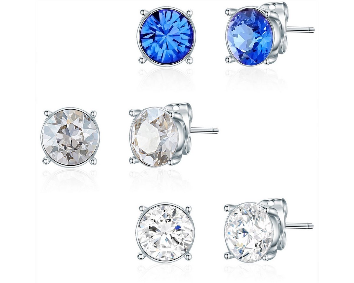 Lulu & Jane Paar Ohrstecker Set: AV113 (6-tlg), verziert mit Kristallen von Swarovski®