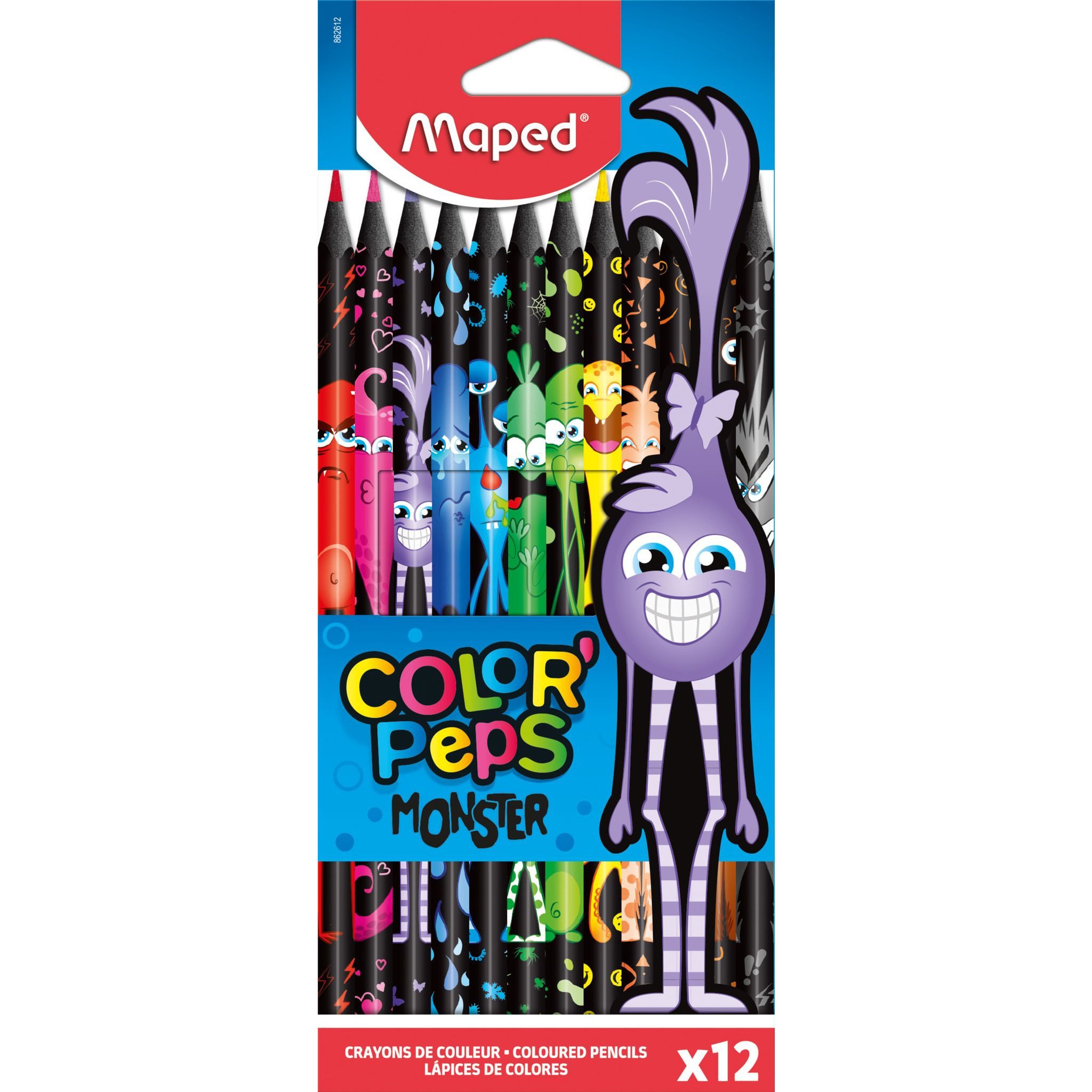 MAPED Buntstift Farbstiftetui 12ST sortiert Color Peps MAPED M862612 Black Monster