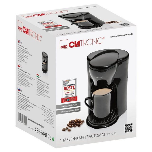CLATRONIC Filterkaffeemaschine CLATRONIC Kaffeemaschine eine Tasse Filtermaschine Kaffee 120 ml 300