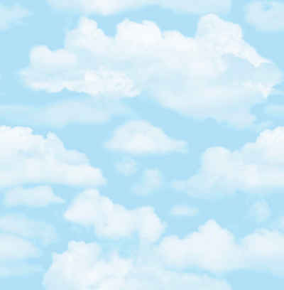 Papiertapete Wolken, (1 St), Mehrfarbig - 10m x 52cm