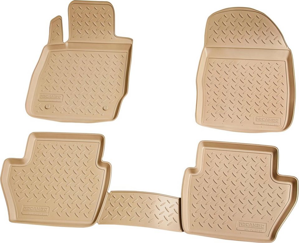 RECAMBO Passform-Fußmatten CustomComforts (4 St), für Ford Fiesta, VI 2008  - 2017 Typ JA8, perfekte Passform, Pflegeleicht, strapazierfähig, reißfest  und geruchsneutral