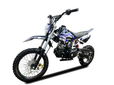 KXD Dirt-Bike 125cm Dirtbike Pitbike KXD 607 4Takt Automatik 14/12 Enduro Cross Blau