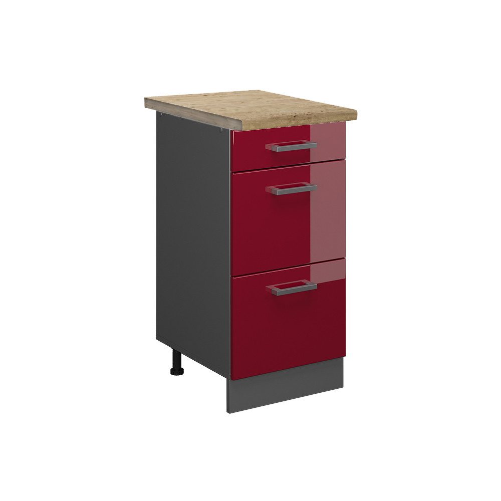 Vicco Unterschrank R-Line, Bordeaux Hochglanz/Anthrazit, 40 günstig online kaufen