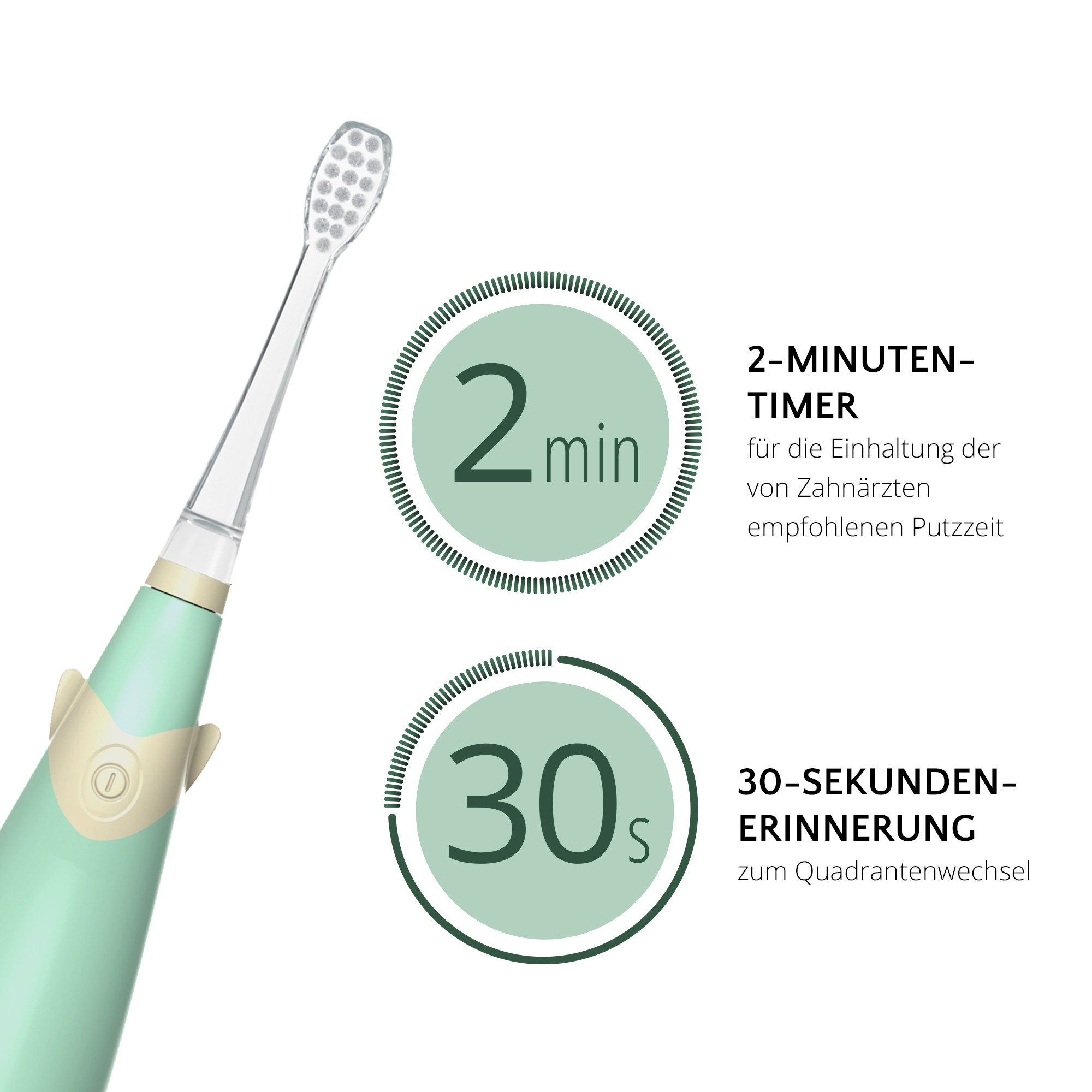 AILORIA Elektrische Kinderzahnbürste BUBBLE BRUSH Kinder-Schallzahnbürste, Schallzahnbürste in buntem Design, LED & Musik für Kinder – Bild 5 von 5