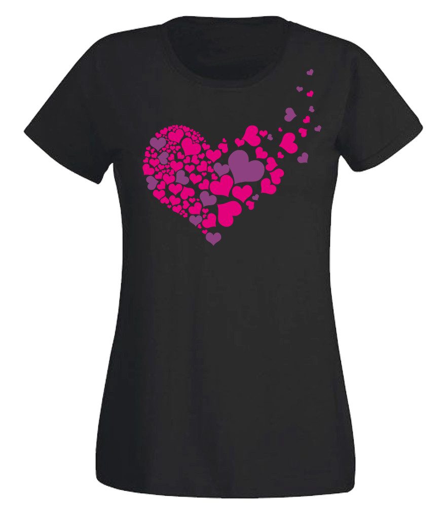 G-graphics T-Shirt Herz Slim-fit Damen T-Shirt aus unserer Pink-Purple-Collection