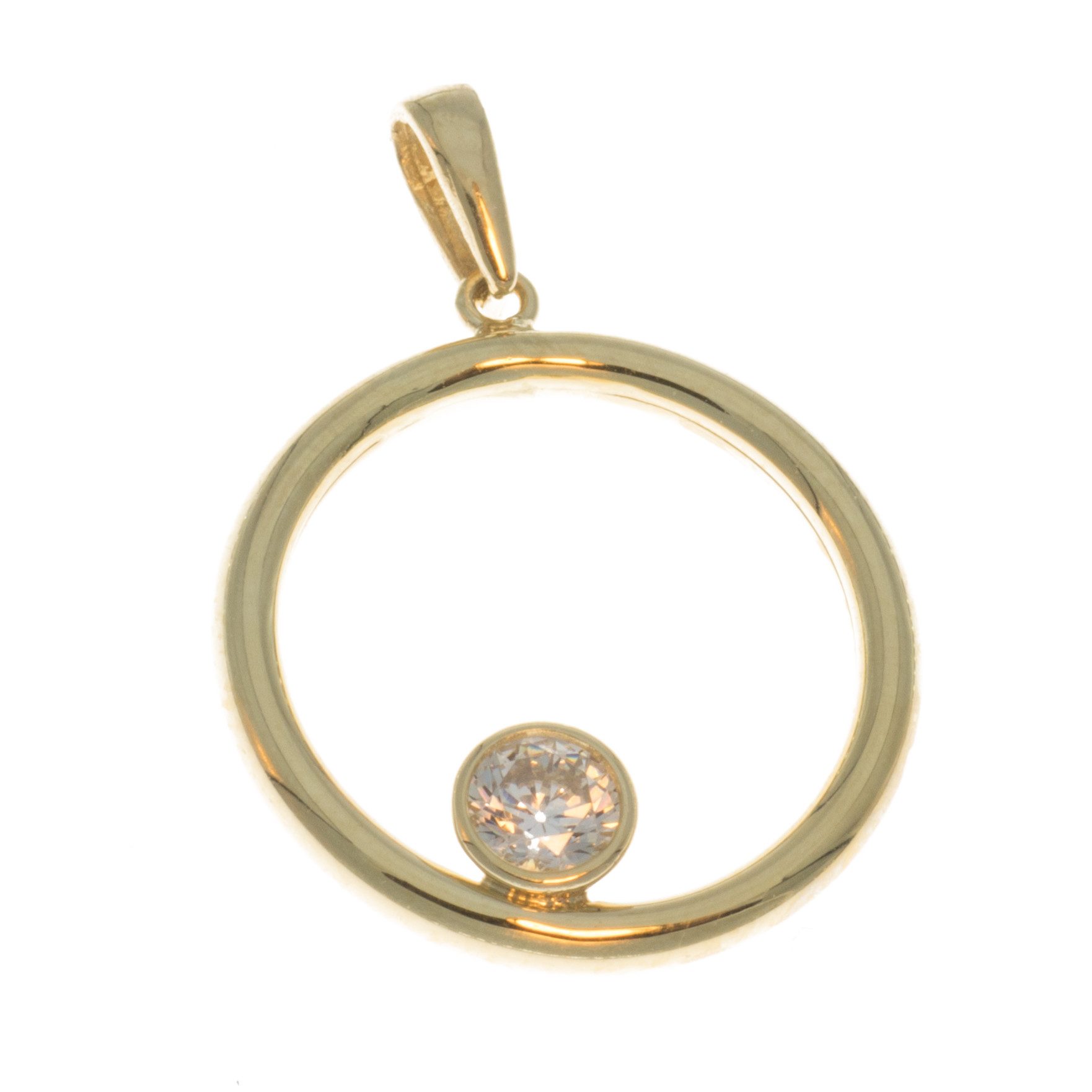 Kettenanhänger Anhänger rund mit Zirkonia aus 333 Gold 8 Karat