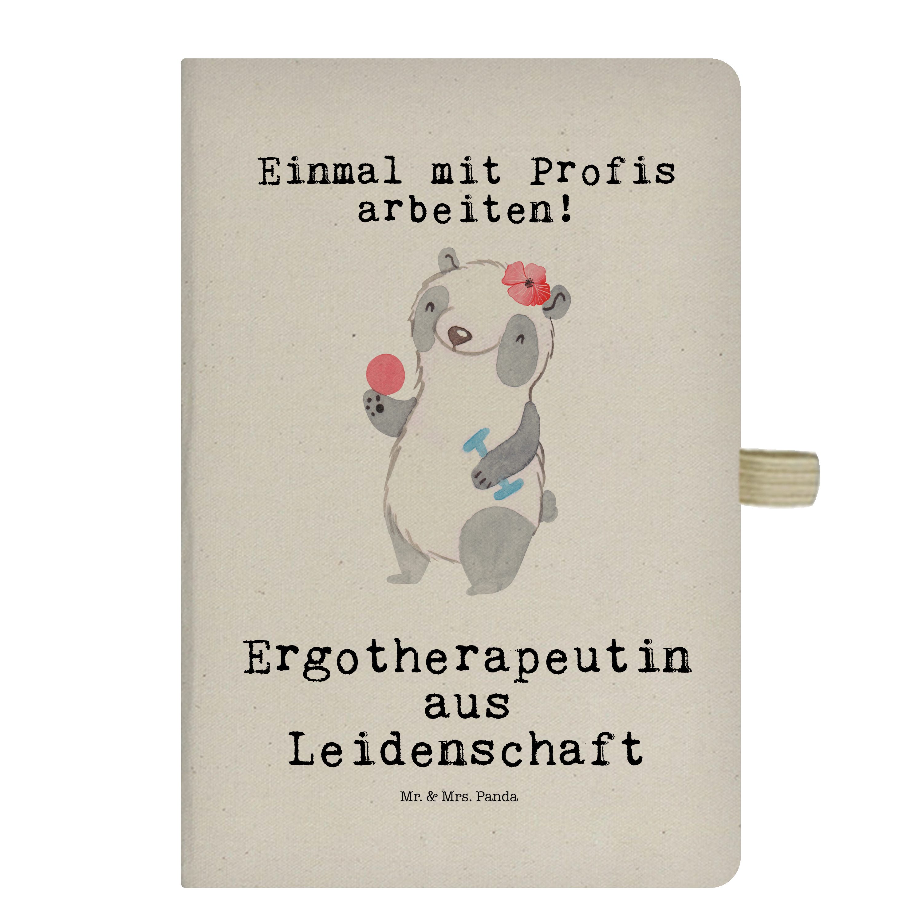 Mr. & Mrs. Panda Notizbuch Ergotherapeutin Leidenschaft, Notizbuch A5, Transparent, Notizheft, L Mr. & Mrs. Panda, a5 kladde A5 Notizbuch Kladde