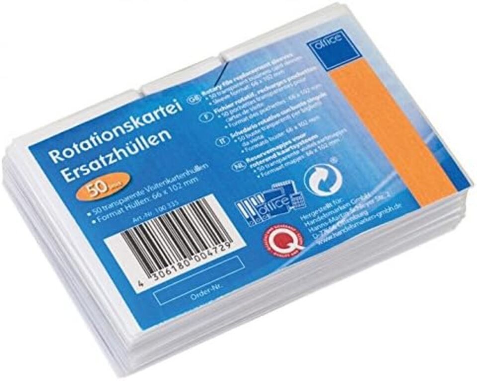 Testrut Karteibox PF 50 Refill Hüllen für Rotationskartei (1 St)