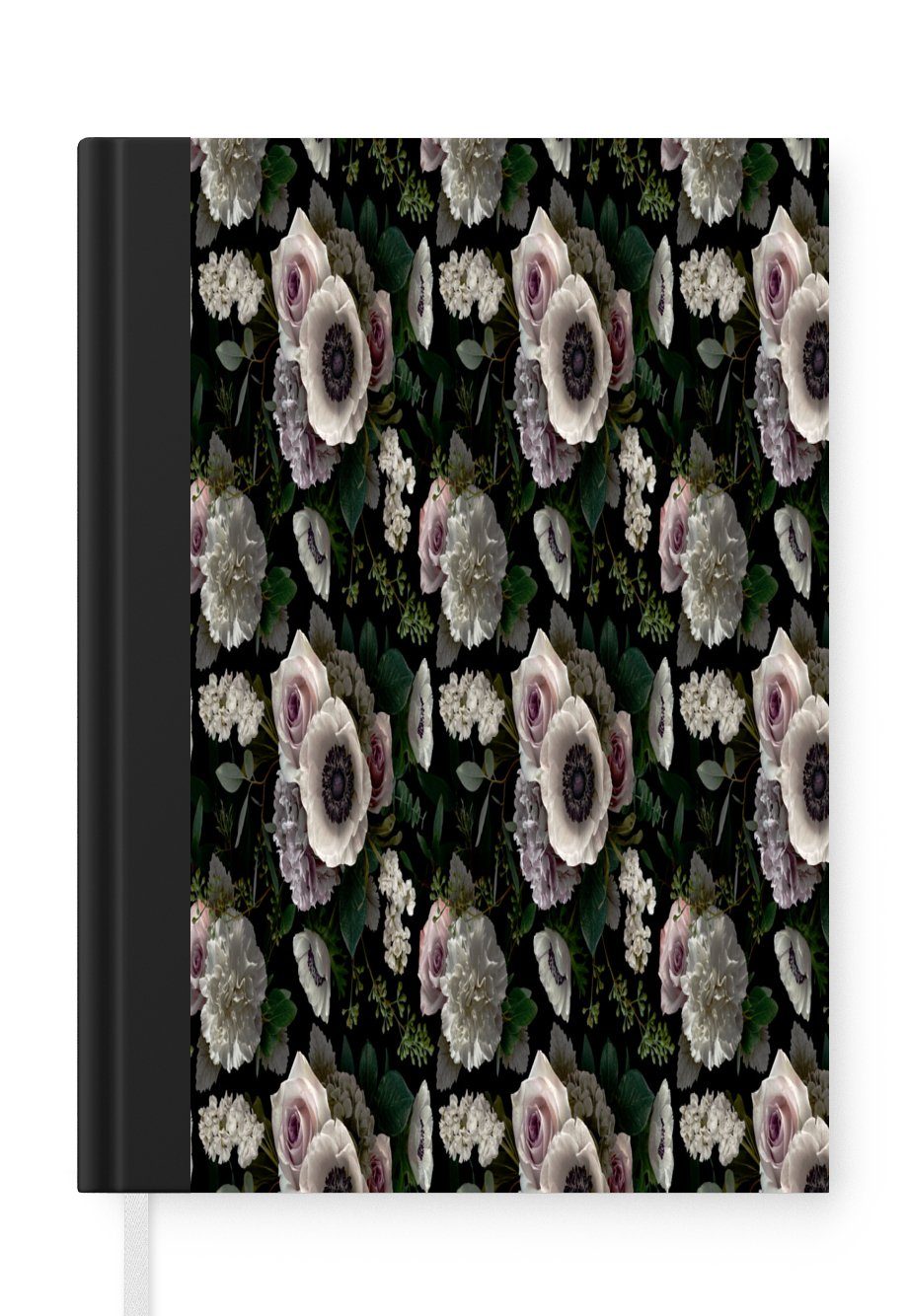 MuchoWow Notizbuch Blumen - Anemone - Farben - Muster, Journal, Merkzettel, Tagebuch, Notizheft, A5, 98 Seiten, Haushaltsbuch