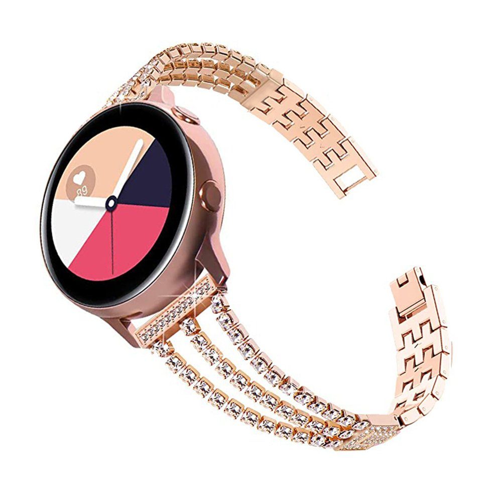 ELEKIN Smartwatch-Armband Kompatibel mit Samsung Galaxy Active 2 Uhrenarmband 40 mm 44 mm Roségold