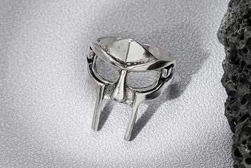 Eyecatcher Fingerring MF Doom Mask Ring Silber Hip Hop Ring One Size, Größenverstellbar, Hip Hop Ring