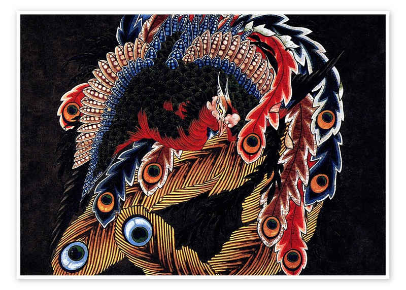 Posterlounge Poster Katsushika Hokusai, Happonirami Phoenix, Malerei