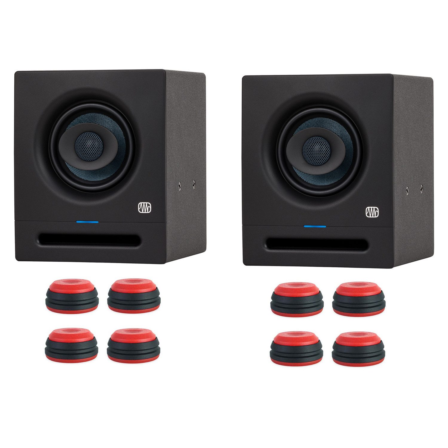 Presonus Studio-Monitor Eris Pro 4 1 Paar mit Boxenfüße Rot Lautsprecher