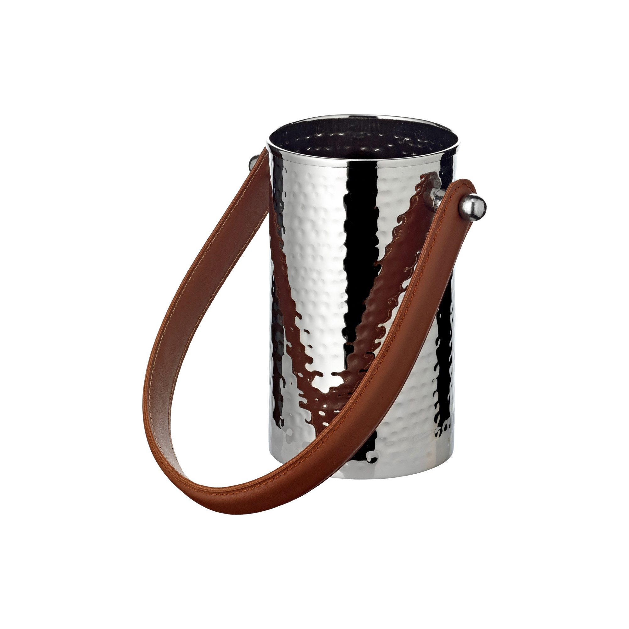 EDZARD Sektkühler Gavin, Silber-Optik, Edelstahl, vernickelt, gehämmert, Ø 11cm