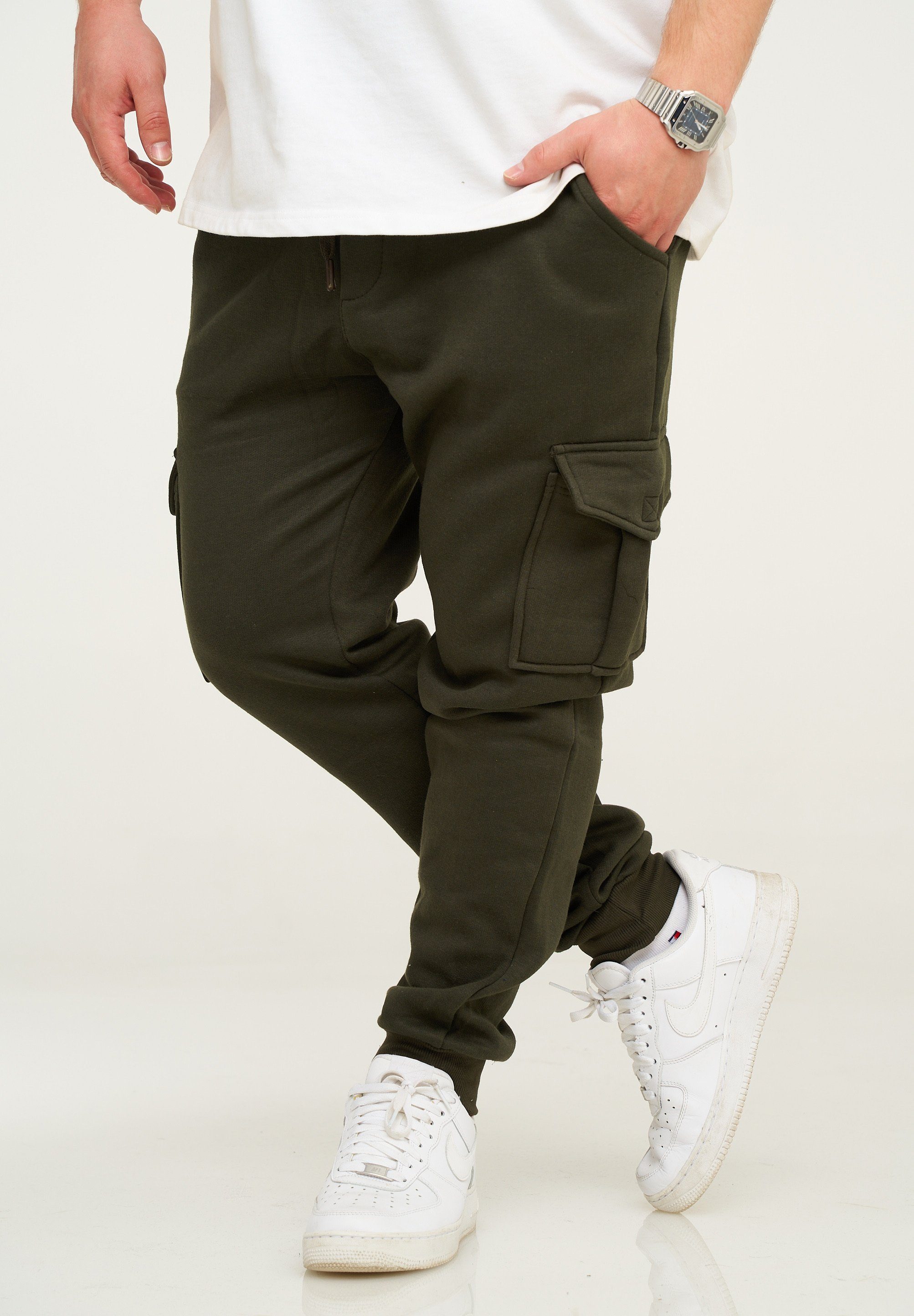 behype Jogginghose BHPIURA Herren Sporthose mit Cargotaschen Trainingshose Freizeithose