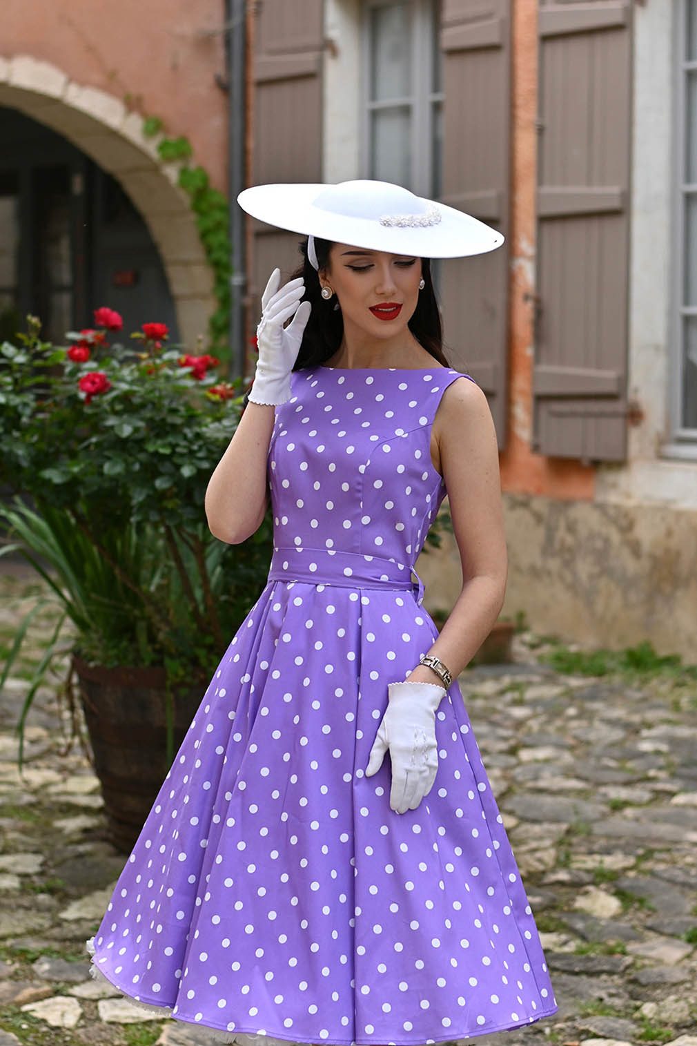 Hearts & Roses London A-Linien-Kleid Josephine Polka Dot Swing Dress Retro günstig online kaufen