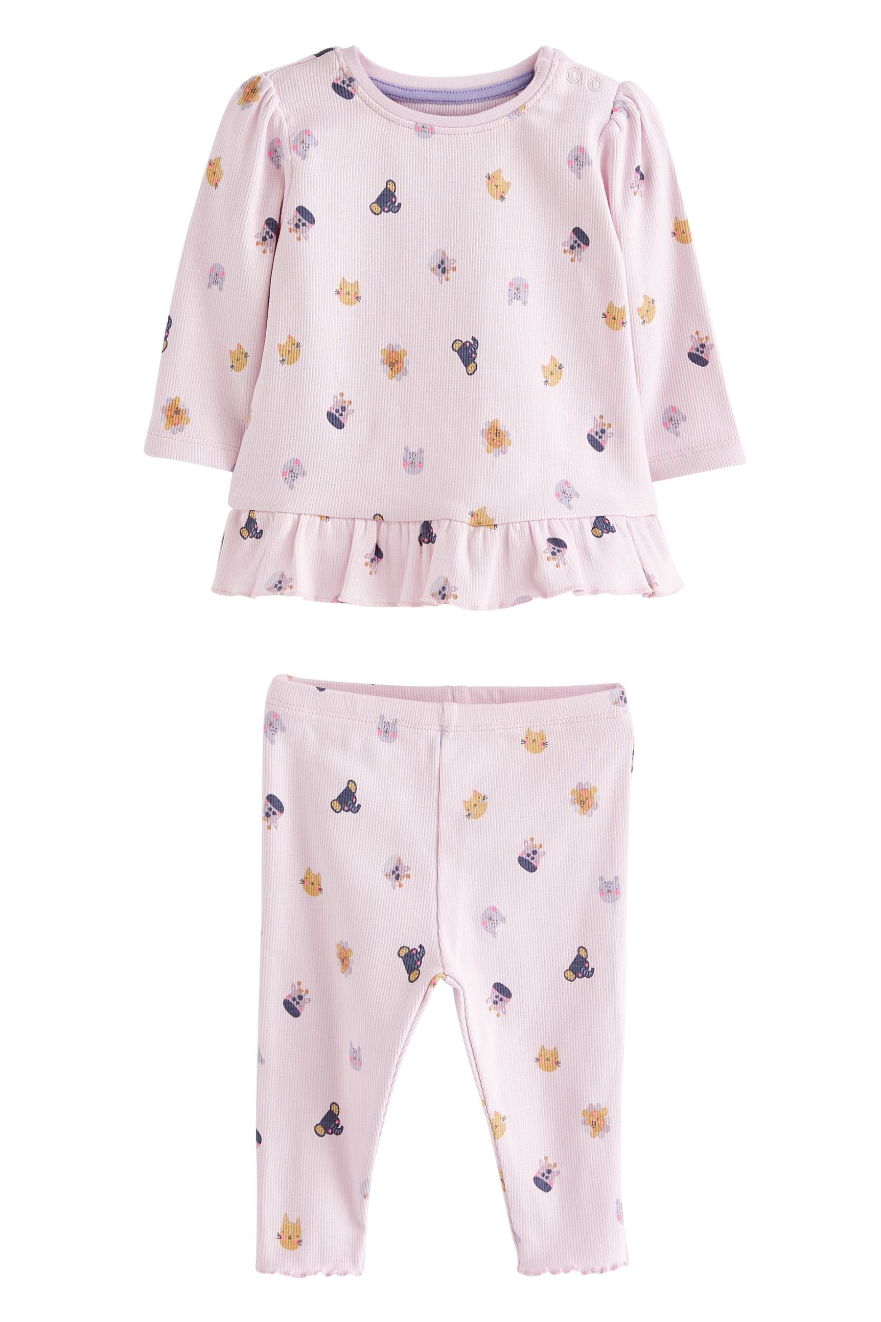 Next Shirt & Leggings T-Shirts im (6-tlg) Lilac Purple und 6-teiligen Leggings Baby-Set