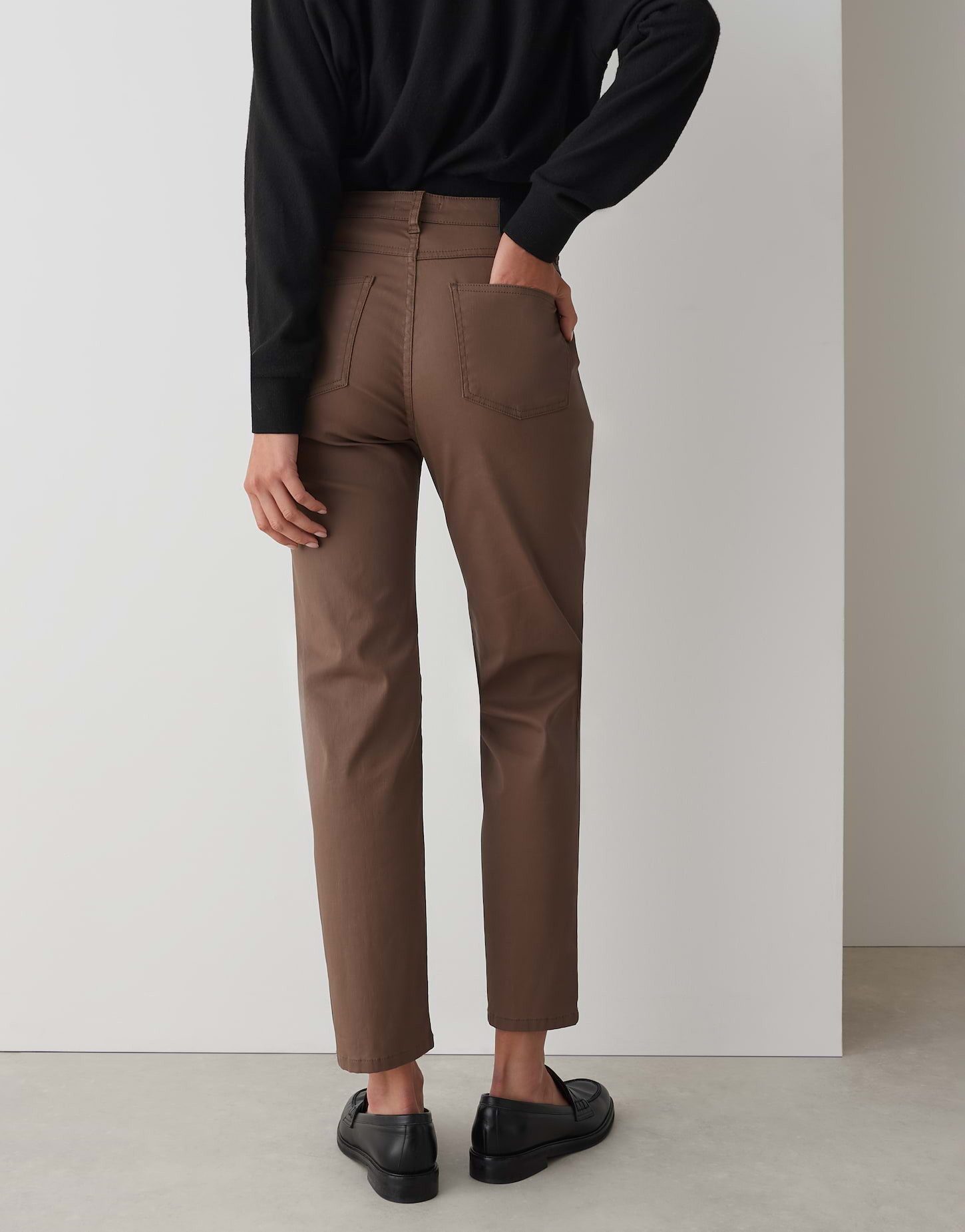 OPUS Schlagjeans EBBI mit Coating Mid Rise Kick Flared, Ankle, französische Eingrifftaschen