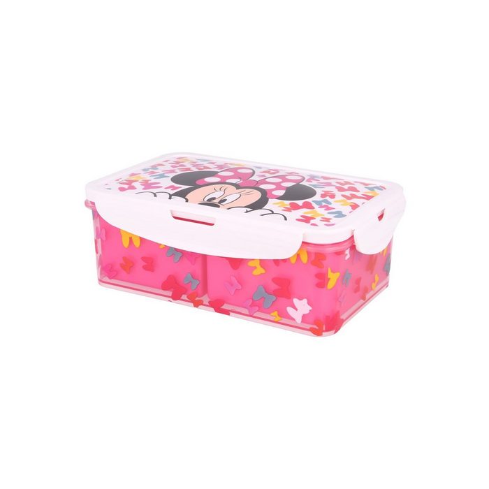 Disney Minnie Mouse Lunchbox Kinder Mädchen Lunchbox Vesperdose Brotzeitdose Minnie Mouse 2 herausnehmbare Boxen BPA-frei
