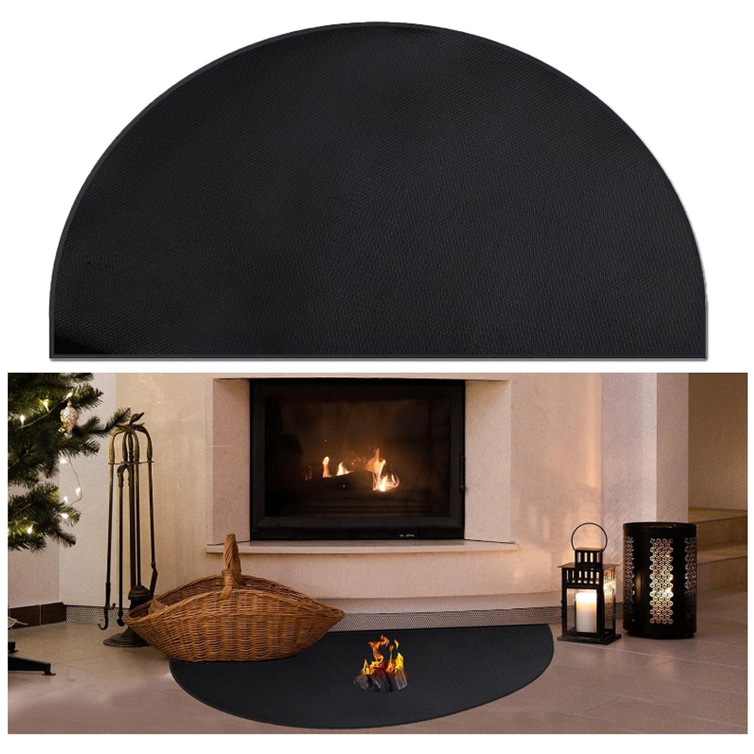 Refttenw Bodenschutzmatte Feuerfeste Kaminmatte,Funkenschutzplatte Für Kaminofen,152x70 cm
