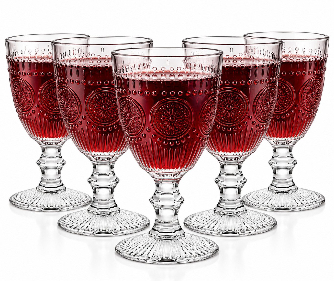 Sendez Weinglas 6 Weingläser 310ml auf Fuß Sonne Weißweingläser Rotweingläser, 6-tlg., Glas