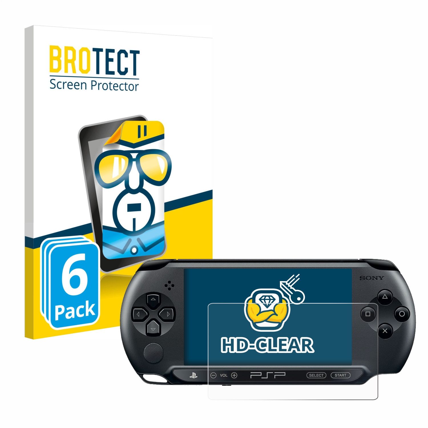 BROTECT Displayschutzfolie Schutzfolie für Sony PSP 1004, 6 Stück, Displayschutz Schutz Folie Klar Transparent