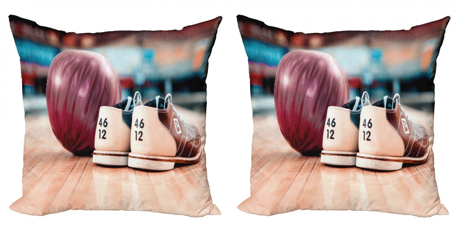 Kissenbezüge Bowling-Party Modern Doppelseitiger (2 Abakuhaus Kugel Digitaldruck, Stück), Lila Accent Schuhe