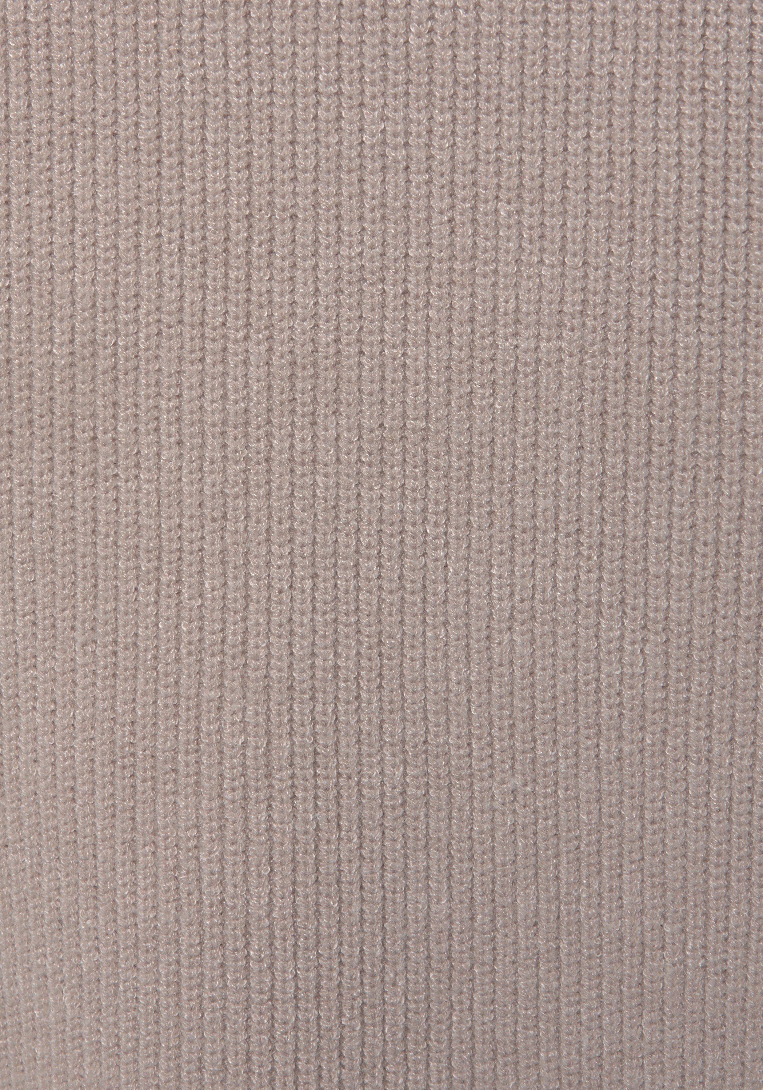 LASCANA Strickkleid aus weiche Rippstrickware, leicht ausgestellter Rockteil (mit Bindegürtel) Herbstkleid, Winterkleid, kurzes Pulloverkleid, casual-elegant