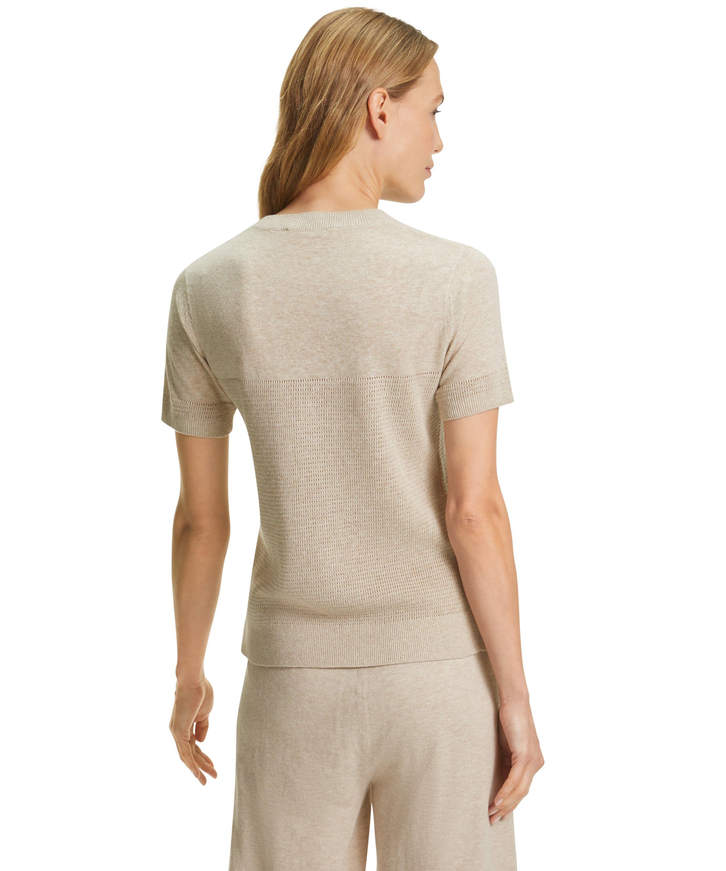 FALKE T-Shirt (1-tlg) mit modischen sand Strickmustereinsätzen (4320)