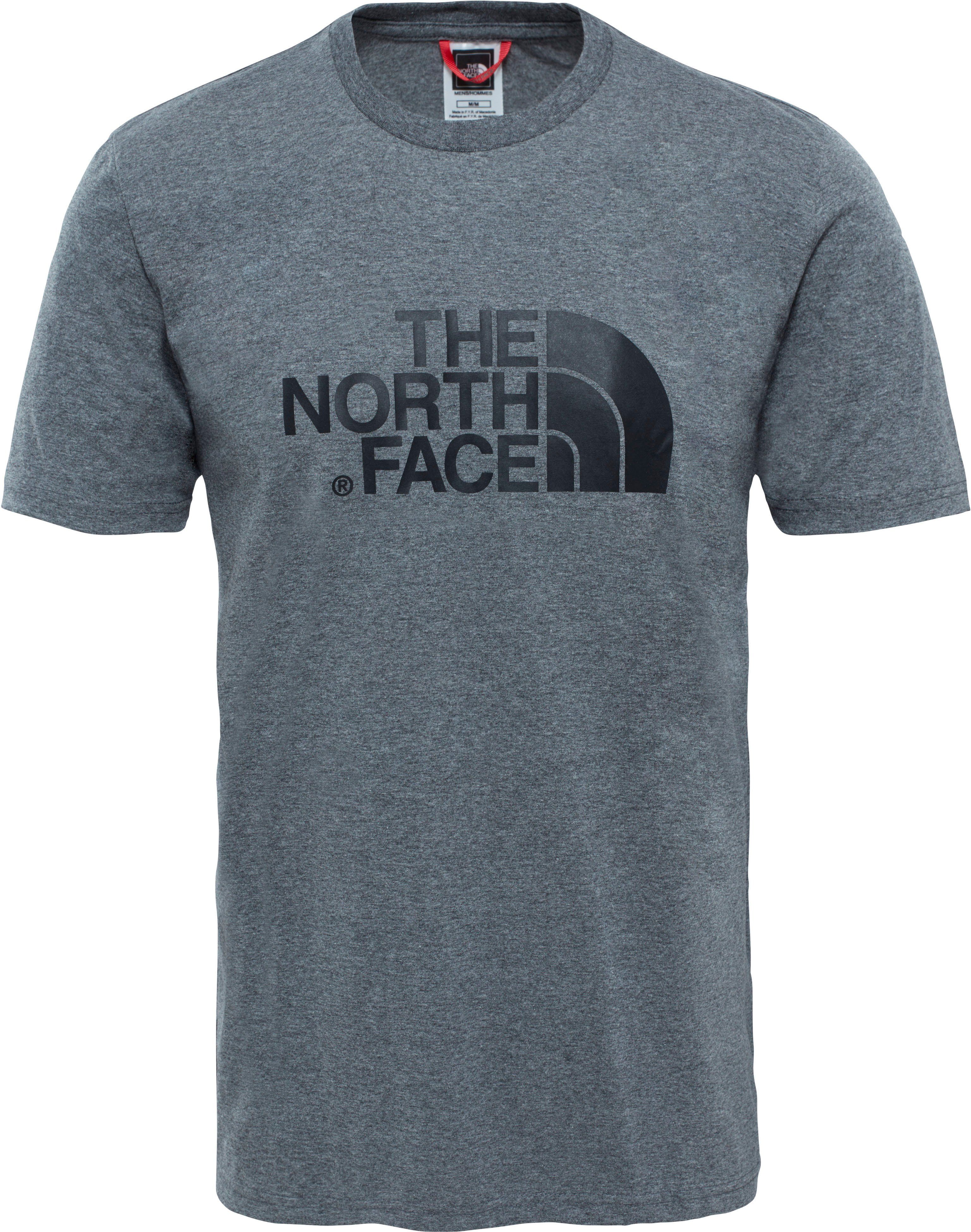 The North Face T-Shirt EASY TEE Großer Logo-Print grau-meliert
