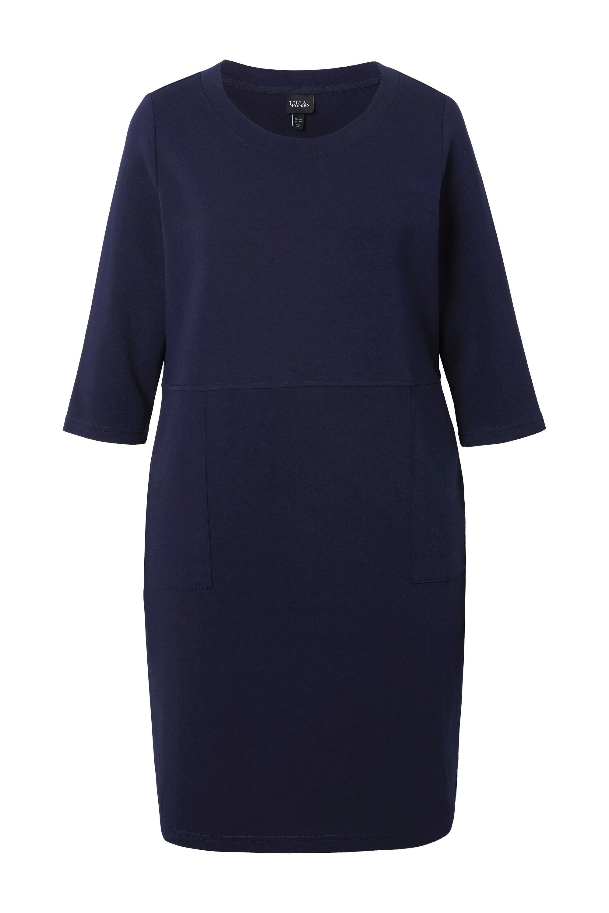Ulla Popken Minikleid Punto-Sweatkleid Rundhals 3/4-Arm günstig online kaufen