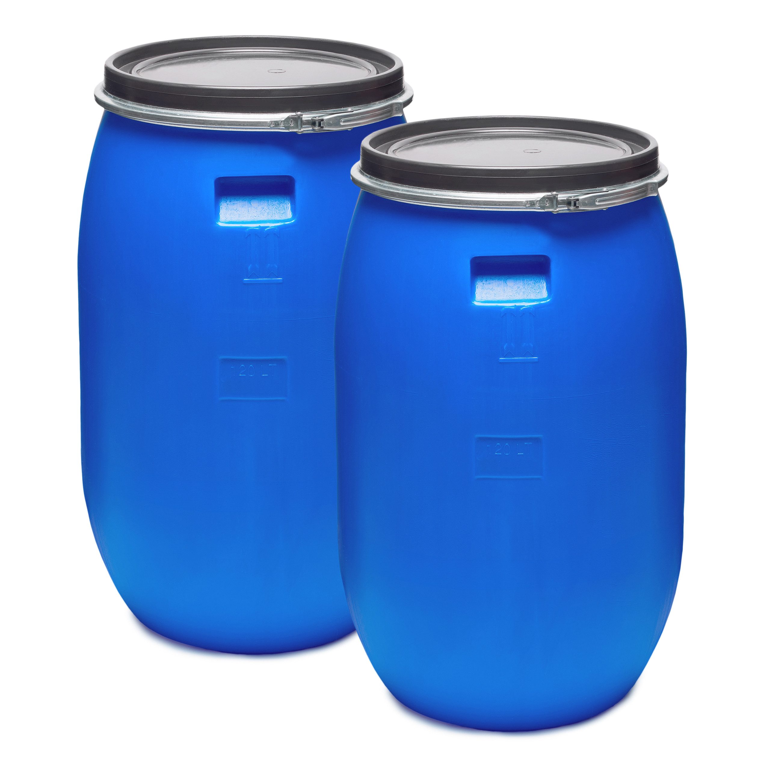 Garronda Regentonne Set 2x 120 Liter Deckelfass HDPE Lebensmittelfass Futtertonne GD-0123, 120 l, (2-tlg), BPA-Frei