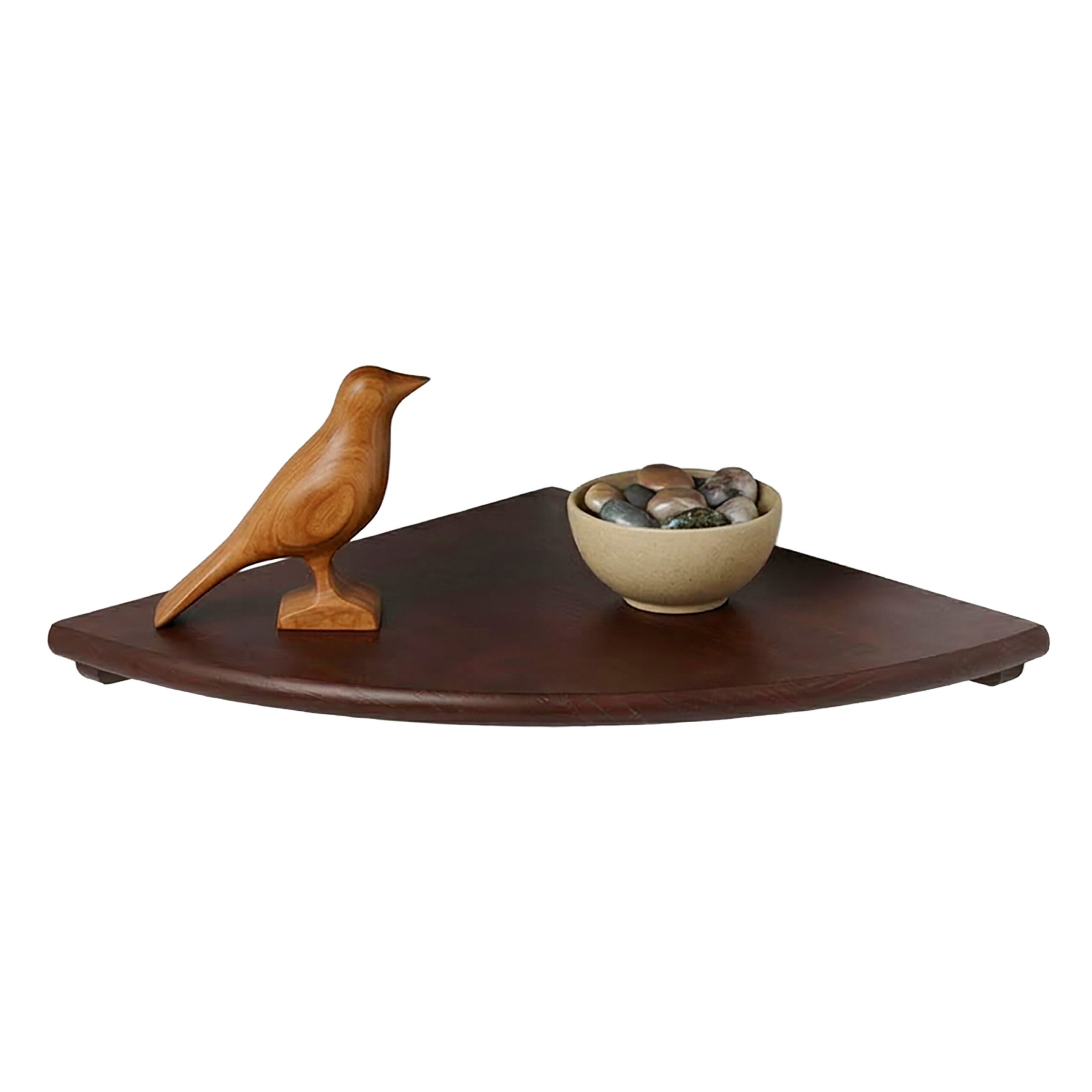 relaxdays Eckregal Wand Walnussholz, 1-tlg., dunkelbraun, 25 cm