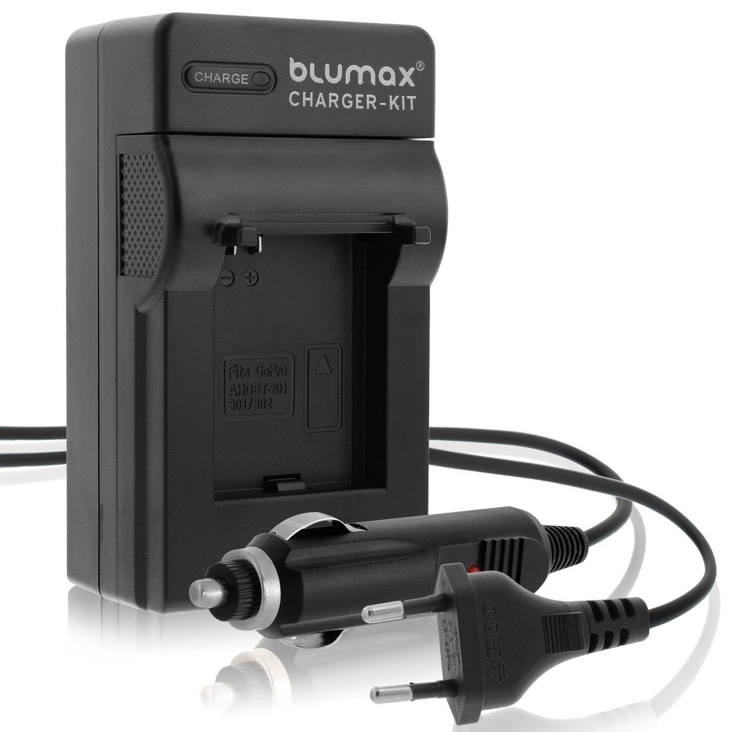 Blumax Ladegerät für GoPro Hero3 AHDBT-302 AHDBT-201 Kamera-Akku AHDBT-301